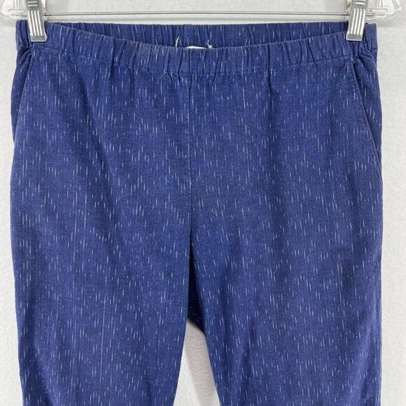 EILEEN FISHER Pants PS Petite Ikat Organic Cotton Droplet Ankle Tapered Blue - Picture 3 of 16